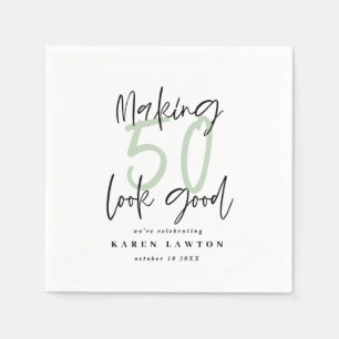 Making 50 look good birthday party napkins