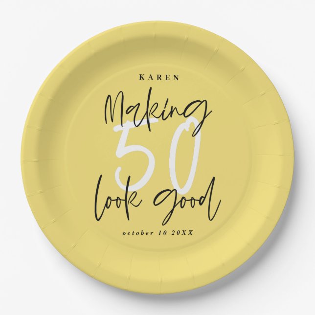 Making 50 look good Birthday party Paper Plates (Front)