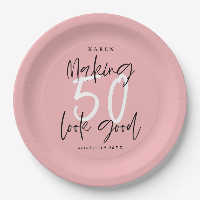 Making 50 look good Birthday party Paper Plates (Front)