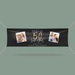making 50 look good black and gold birthday  banner<br><div class="desc">Black and gold modern script stylish multi photo 50th birthday party banner design. Modern gold effect script text. Part of a collection.</div>