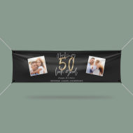 making 50 look good black and gold birthday  banner