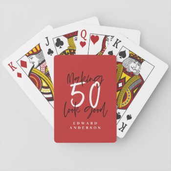 Making 50 Look Good Chic Colorful Birthday Playing Cards by COFFEE_AND_PAPER_CO at Zazzle