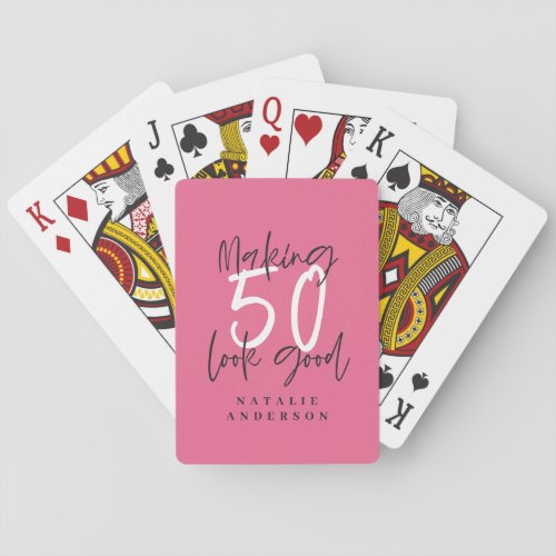 Making 50 look good chic colorful birthday poker cards
