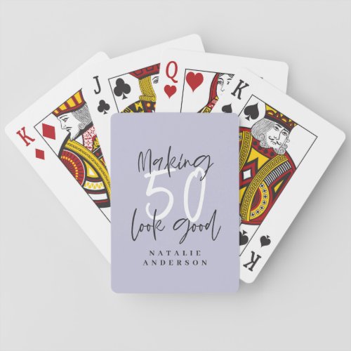 Making 50 look good chic colorful birthday poker cards