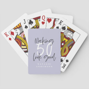 Making 50 look good chic colorful birthday poker cards