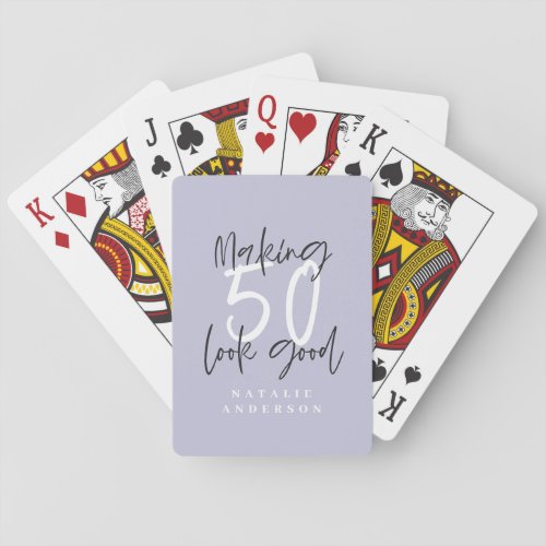 Making 50 look good chic colorful birthday poker cards