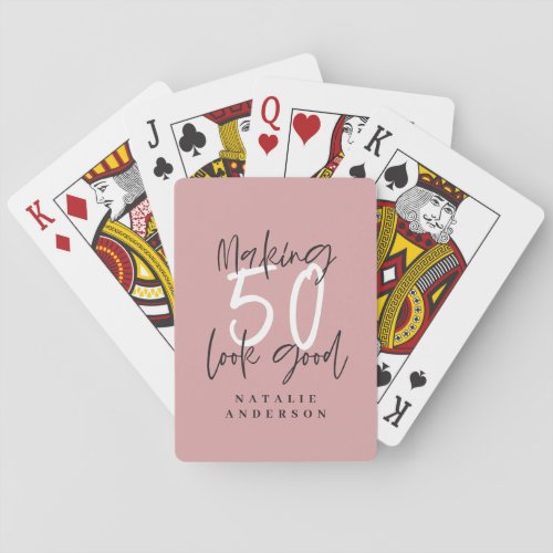 Making 50 look good chic colorful birthday poker cards