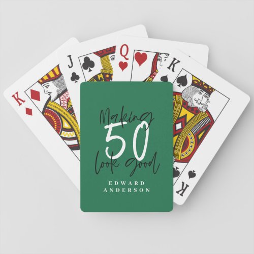 Making 50 look good chic colorful birthday poker cards