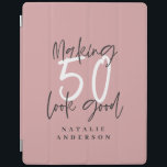 Making 50 look good colorful birthday celebration iPad smart cover<br><div class="desc">Celebrate your 50th birthday in style with this colorful chic elegant 50 and fabulous birthday design. A modern design with script text and bold graphics. Change the colour to customise. Part of a collection.</div>