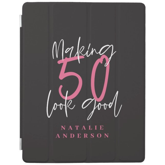 Making 50 look good colorful birthday celebration iPad smart cover (Front)