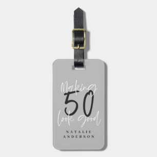 Making 50 look good colorful birthday celebration luggage tag