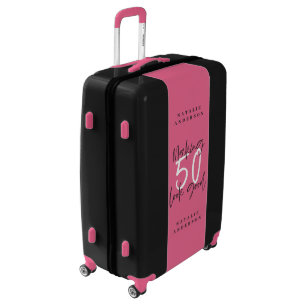 Making 50 look good colorful birthday luggage