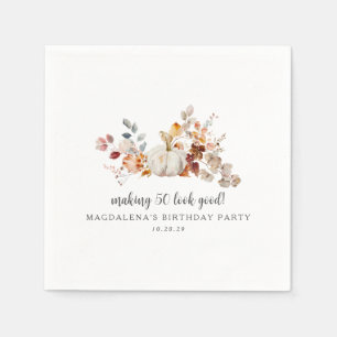 Making 50 Look Good Custom Fall Birthday Napkins