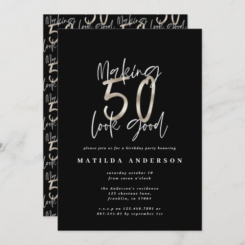 Making 50 look good elegant silver birthday