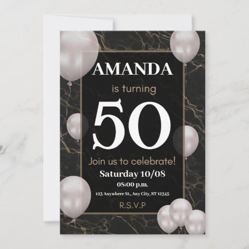 Making 50 look good elegant silver birthday invitation