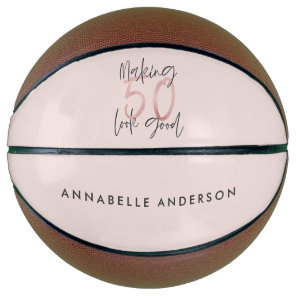 Making 50 look good girly pink glitter birthday basketball