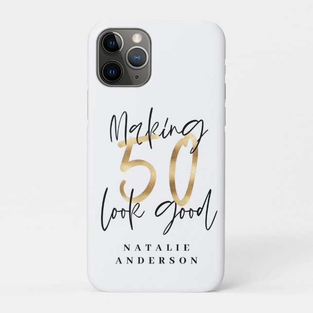 Making 50 look good gold birthday celebration Case-Mate iPhone case (Back)