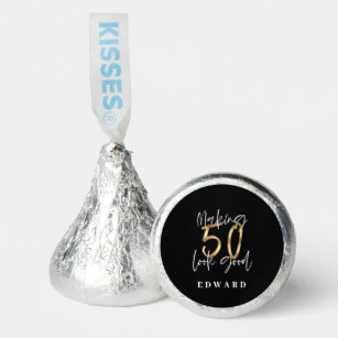 Making 50 look good gold birthday thank you  hershey®'s kisses®
