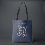 Making 50 look good gold gift tote bag<br><div class="desc">Making 50 look good age birthday typographic personalized gold effect birthday gift design. Life begins at sixty, show how happy you are to be in your sixties with this shirt, ideal for a birthday party or celebration weekend away. Make it a party to remember with the awesome outfit or a...</div>
