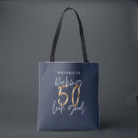 Making 50 look good gold gift tote bag<br><div class="desc">Making 50 look good age birthday typographic personalized gold effect birthday gift design. Life begins at sixty, show how happy you are to be in your sixties with this shirt, ideal for a birthday party or celebration weekend away. Make it a party to remember with the awesome outfit or a...</div>