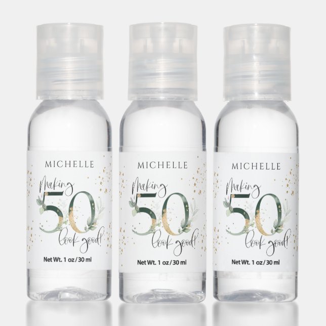 Making 50 Look Good Green Gold Botanical Birthday Hand Sanitizer (Set)