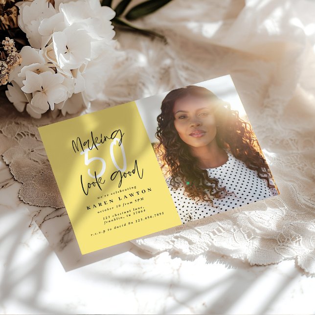 Making 50 look good photo birthday invitation (Creator Uploaded)