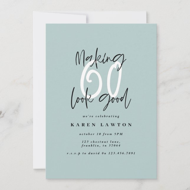 Making 60 look good colorful birthday invitation (Front)