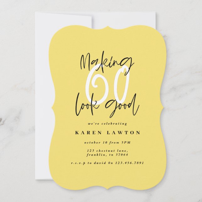 Making 60 look good colorful birthday invitation (Front)