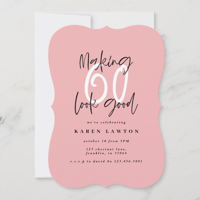 Making 60 look good colorful birthday invitation (Front)