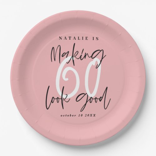 Making 60 look good colorful sixtieth Birthday Paper Plates