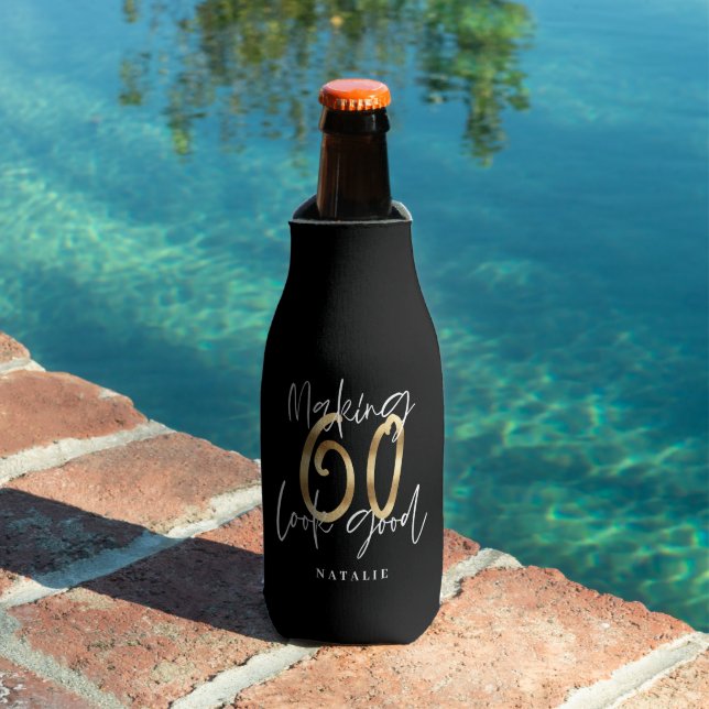Making 60 look good gold Birthday party Bottle Cooler (In Situ Pool)