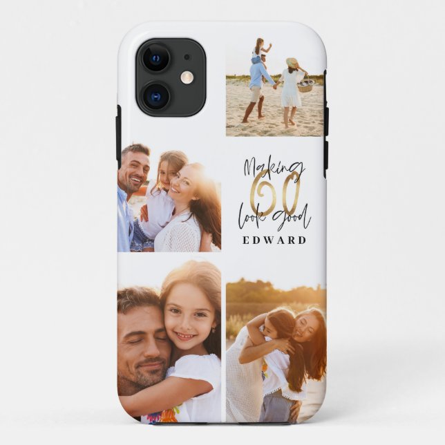 Making 60 look good gold black photo birthday Case-Mate iPhone case (Back)