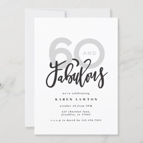 Making 60 look good modern typography birthday
