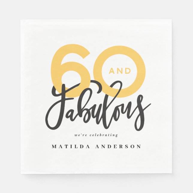 Making 60 look good modern typography birthday napkins (Front)