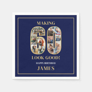 Making 60 Look Good Photo Birthday Napkins