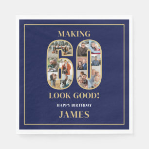 Making 60 Look Good Photo Birthday Napkins