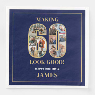 Making 60 Look Good Photo Birthday Paper Dinner Napkins