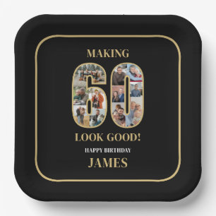 Making 60 Look Good Photo Birthday Paper Plates