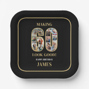 Making 60 Look Good Photo Birthday Paper Plates