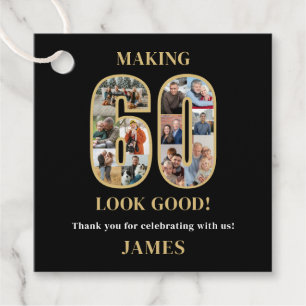 Making 60 Look Good Photo Birthday Thank You Favor Tags