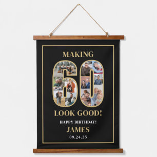 Making 60 Look Good Photo Collage 60th Birthday Hanging Tapestry