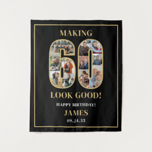 Making 60 Look Good Photo Collage 60th Birthday Tapestry