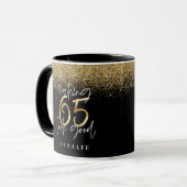 Making 65 look good gold glitter birthday favor mug (Front Left)