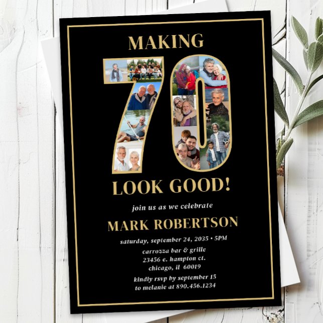 Making 70 Look Good Photo Birthday Invitation (Creator Uploaded)