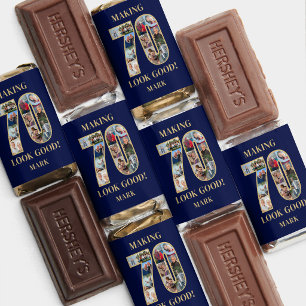 Making 70 Look Good Photo Collage 70th Birthday Hershey's Miniatures