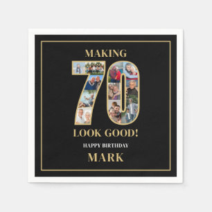 Making 70 Look Good Photo Collage 70th Birthday Napkins