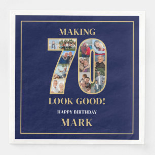 Making 70 Look Good Photo Collage 70th Birthday Paper Dinner Napkins
