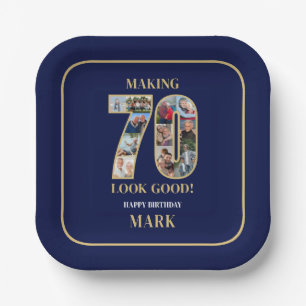 Making 70 Look Good Photo Collage 70th Birthday Paper Plates