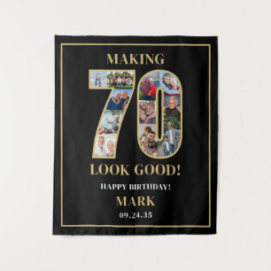 Making 70 Look Good Photo Collage 70th Birthday Tapestry