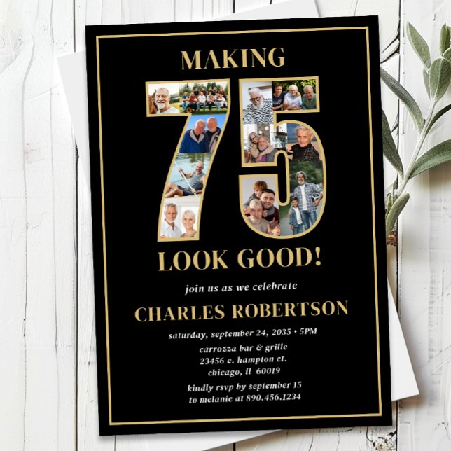 Making 75 Look Good Photo Birthday Invitation (Creator Uploaded)